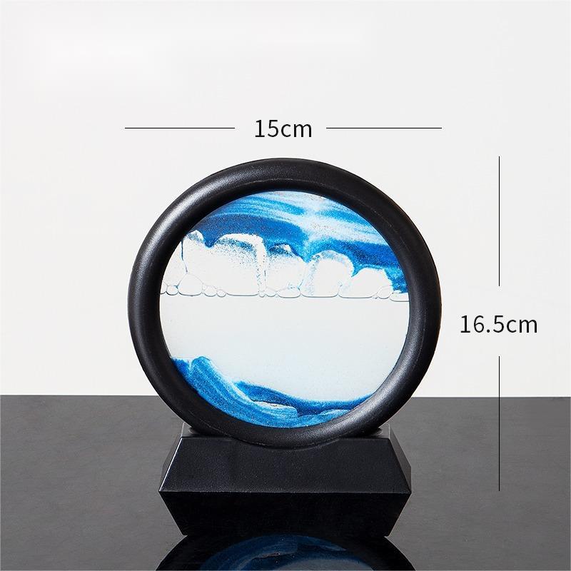 3D Moving Sand Art Frame | Dynamic Landscape Display | Stress Relief Desk Sculpture
