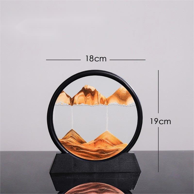 3D Moving Sand Art Frame | Dynamic Landscape Display | Stress Relief Desk Sculpture