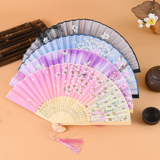 Vintage Hand Fan | Chinese-Japanese Folding Style | Smooth Operation for Performance
