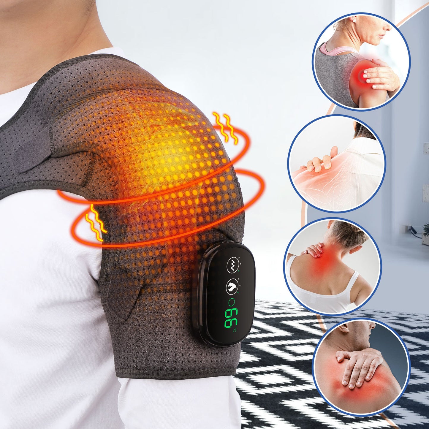 Portable Heating Pad for Joints | Rechargeable & Adjustable | 3-Size Auto Timer