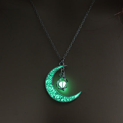 Luminescent Necklace | Glow-in-the-Dark Pendant | Elegant Delicate Chain
