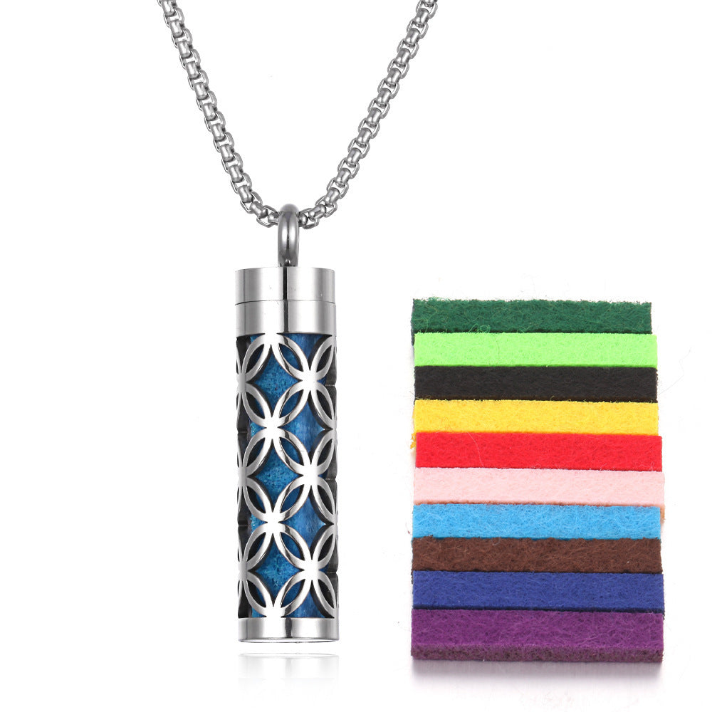 Aromatherapy Diffuser Necklace | Stainless Steel Locket Pendant | Portable Essential Oil Jewelry