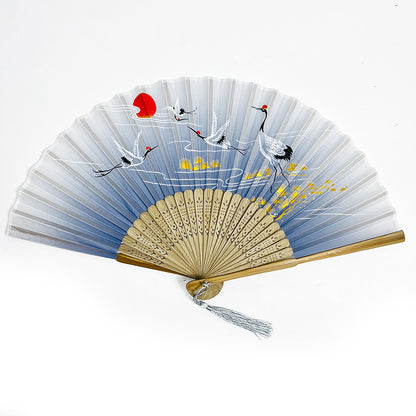 Vintage Hand Fan | Chinese-Japanese Folding Style | Smooth Operation for Performance
