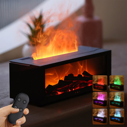 Flame Aroma Diffuser & Humidifier | 7-Color Mood Lighting | Large Tank & Auto Shut-Off
