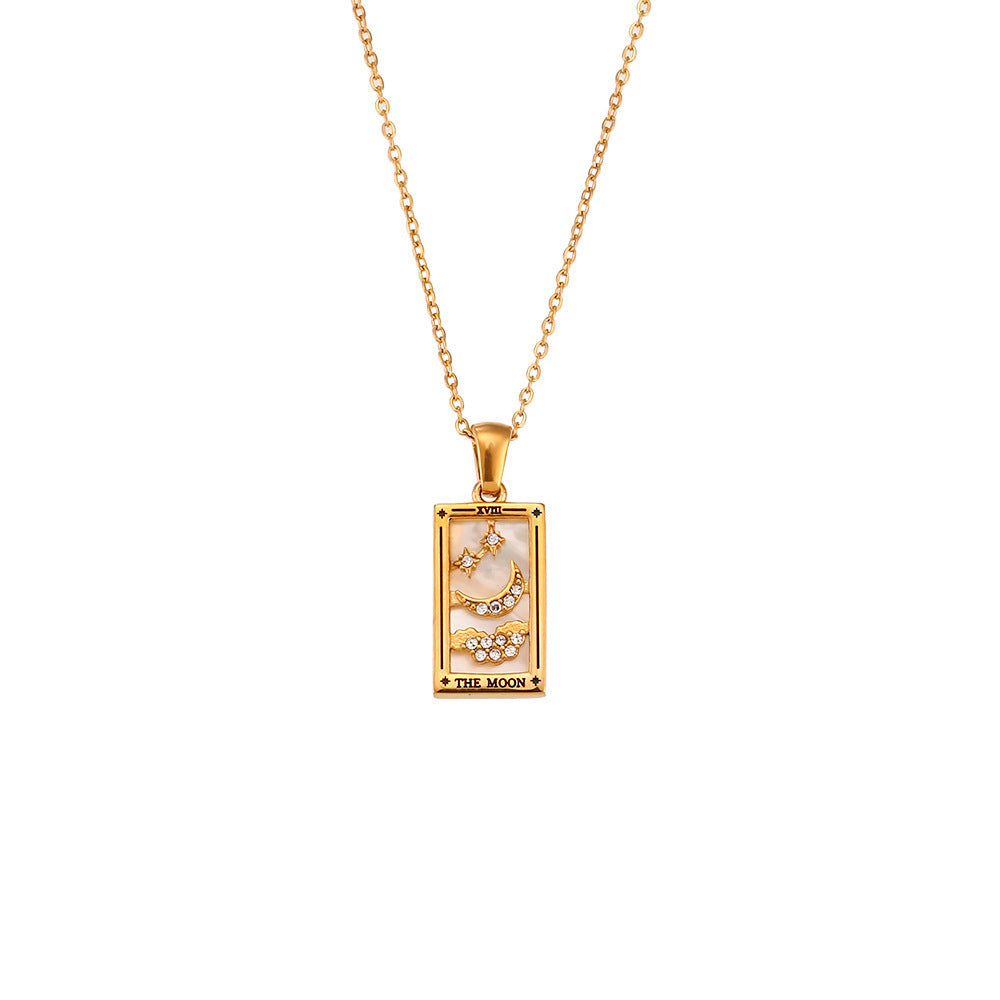 Tarot Necklace | Major Arcana Pendant | Enamel & Rhinestone Detail