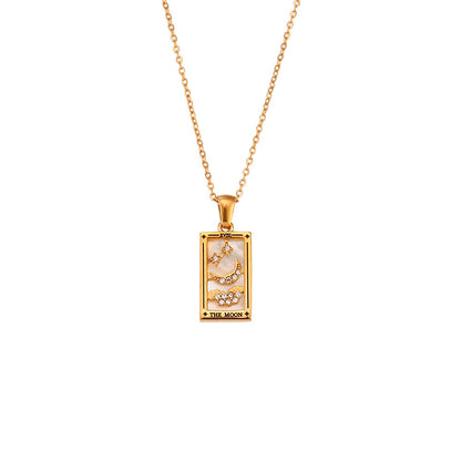 Tarot Necklace | Major Arcana Pendant | Enamel & Rhinestone Detail