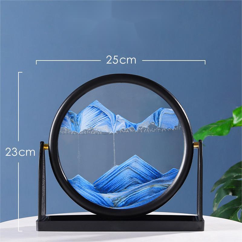 3D Moving Sand Art Frame | Dynamic Landscape Display | Stress Relief Desk Sculpture