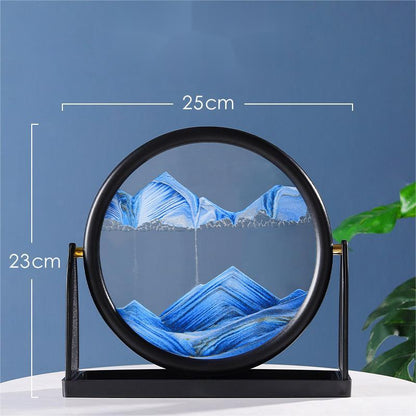 3D Moving Sand Art Frame | Dynamic Landscape Display | Stress Relief Desk Sculpture