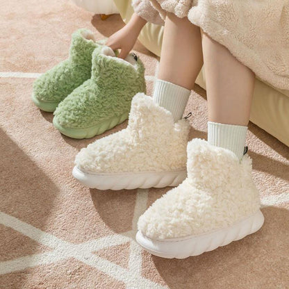 High-Top Plush Slipper Boots | Sherpa Fleece Lining | Non-Slip EVA Sole
