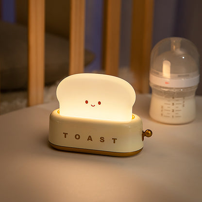 Toast Night Light | Soft Silicone Smiling Face | USB Rechargeable & Adjustable