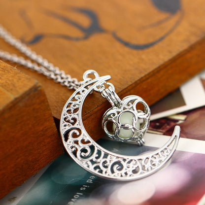 Luminescent Necklace | Glow-in-the-Dark Pendant | Elegant Delicate Chain