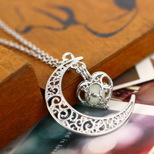 Luminescent Necklace | Glow-in-the-Dark Pendant | Elegant Delicate Chain
