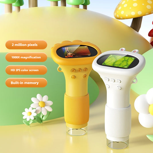 Portable Optical Microscope | 1000x Magnification | 8-LED Illumination & Video Recording