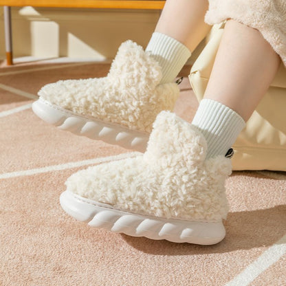High-Top Plush Slipper Boots | Sherpa Fleece Lining | Non-Slip EVA Sole