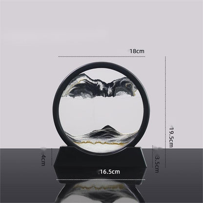 3D Moving Sand Art Frame | Dynamic Landscape Display | Stress Relief Desk Sculpture
