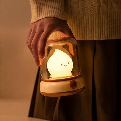 Retro Oil Lamp Table Light | USB Rechargeable & Dimmable | Dual Modes & Timer