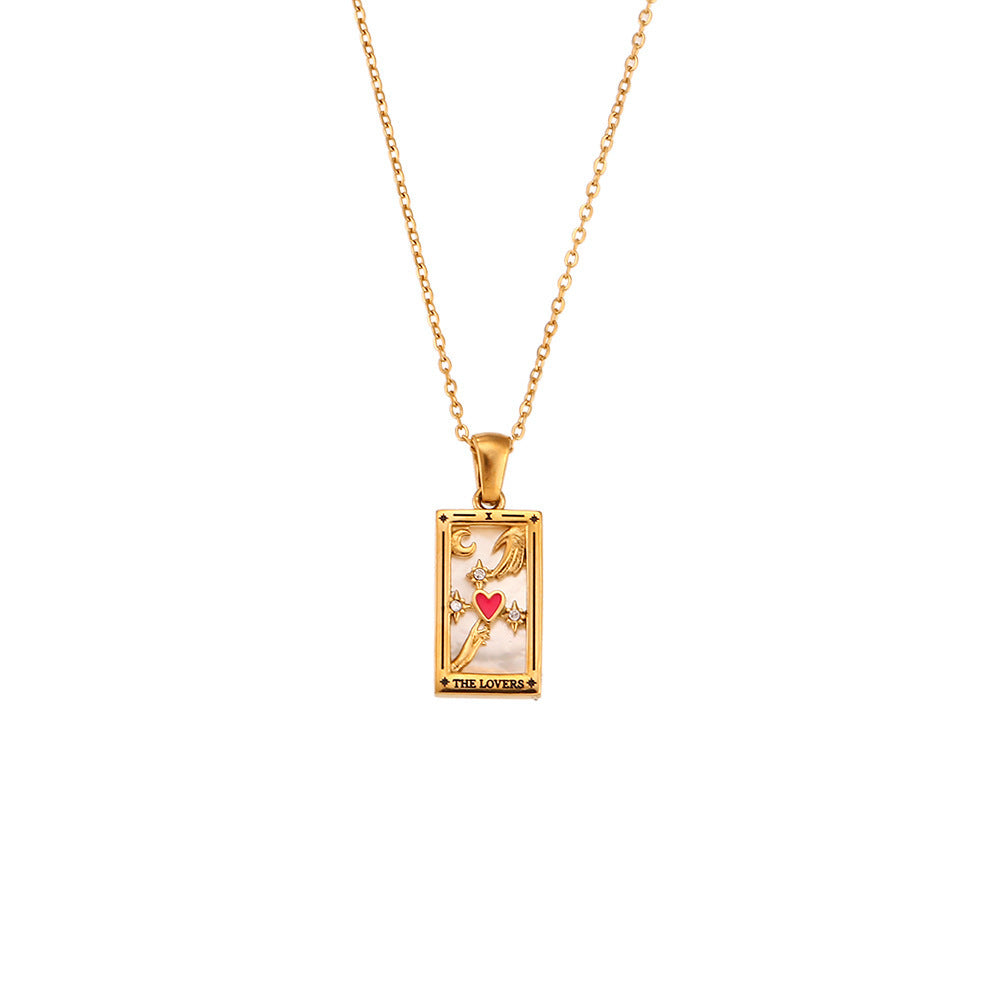 Tarot Necklace | Major Arcana Pendant | Enamel & Rhinestone Detail