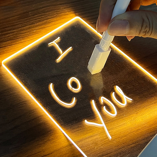 Message Board Lamp | Transparent Acrylic Panel | Write-On & Erasable Surface