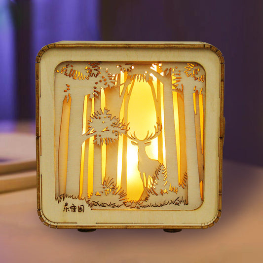 3D Wooden Puzzle Night Light | DIY Layered Shadow Box | Multi-Theme Glowing Decor