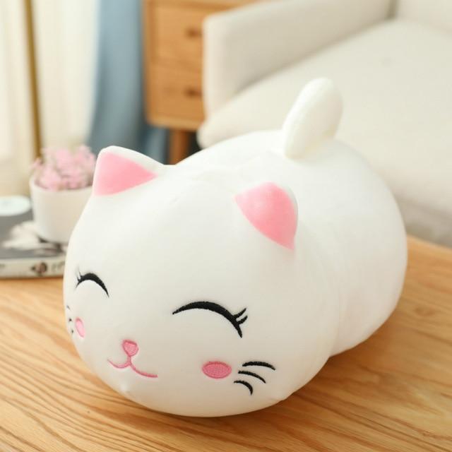 Chubby Cat Plush Pillow | Ultra-Soft Stuffed Animal | Kawaii Round Nap Companion