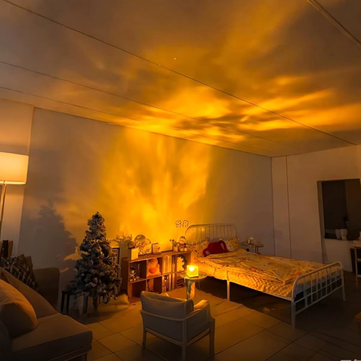 Water Ripple Projection Lamp | 16 Color Remote Control | USB Portable Ambiance Light
