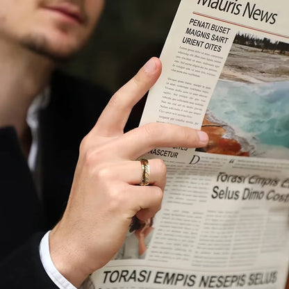 One Ring to Rule Them All |  Elvish Script Engraved Band | Titanium Steel Fantasy Jewelry