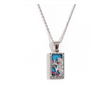 Tarot Necklace | Major Arcana Pendant | Enamel & Rhinestone Detail
