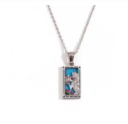 Tarot Necklace | Major Arcana Pendant | Enamel & Rhinestone Detail