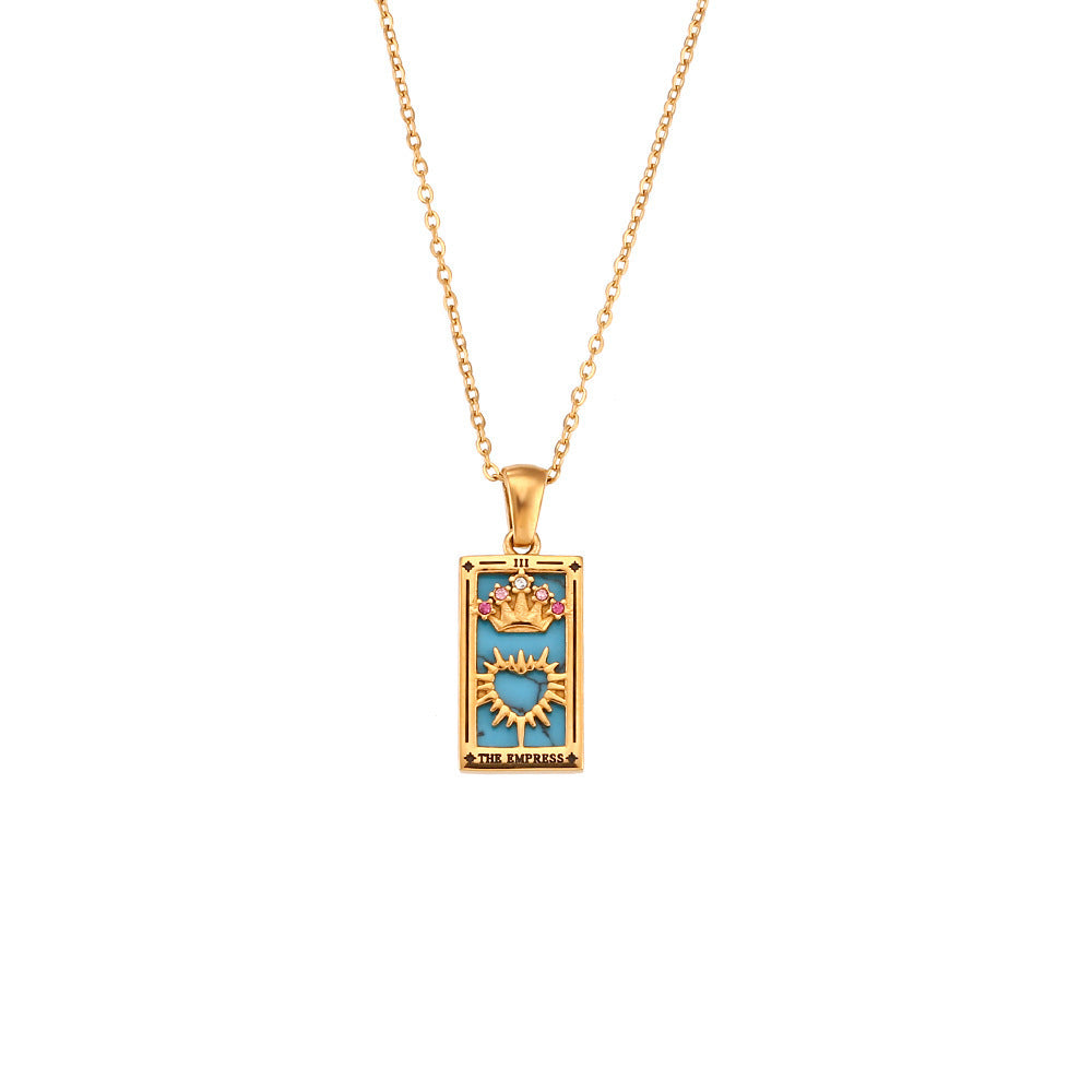 Tarot Necklace | Major Arcana Pendant | Enamel & Rhinestone Detail