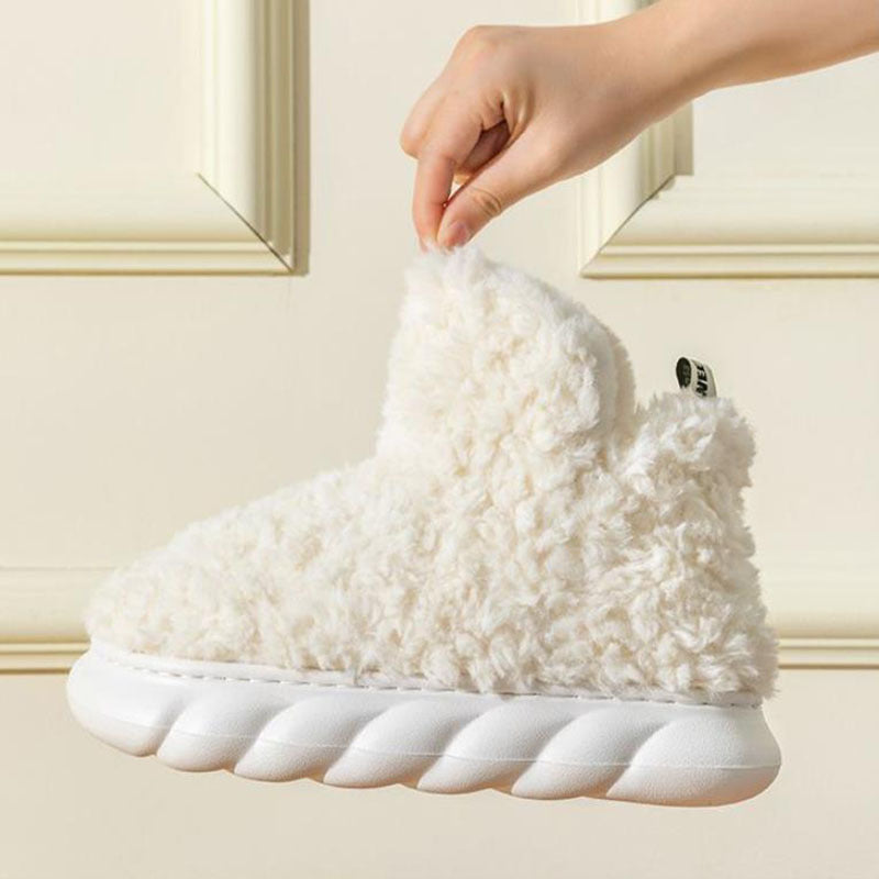 High-Top Plush Slipper Boots | Sherpa Fleece Lining | Non-Slip EVA Sole