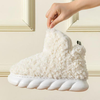 High-Top Plush Slipper Boots | Sherpa Fleece Lining | Non-Slip EVA Sole