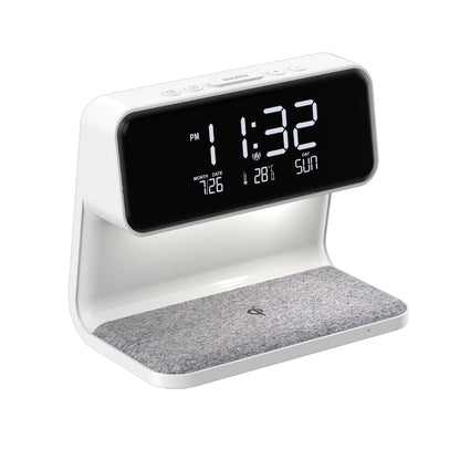 Smart Bedside Hub | 3-in-1 Charger & Alarm Clock | Adjustable LED Lighting