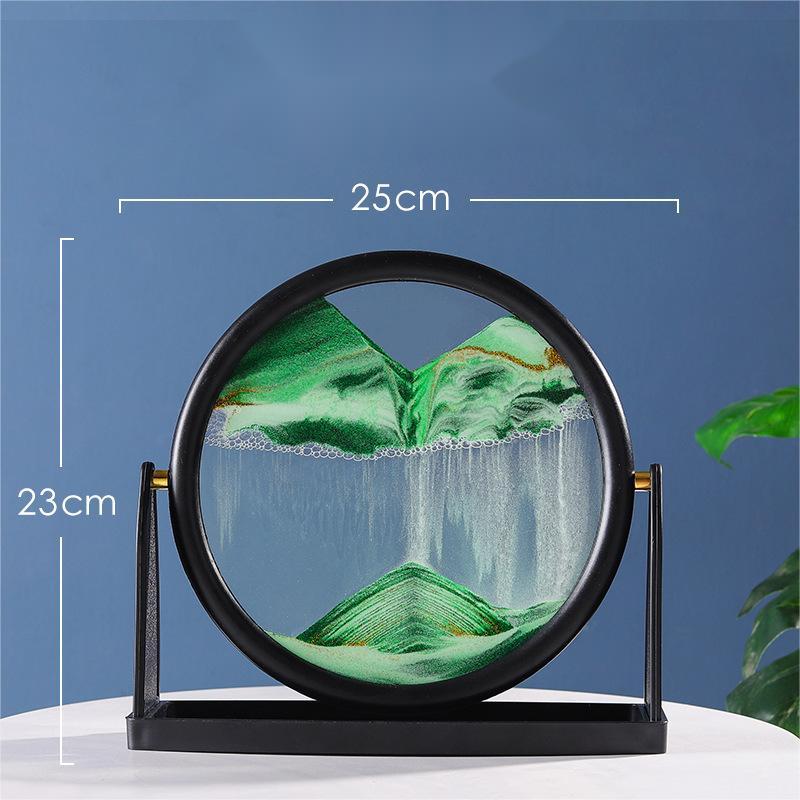 3D Moving Sand Art Frame | Dynamic Landscape Display | Stress Relief Desk Sculpture