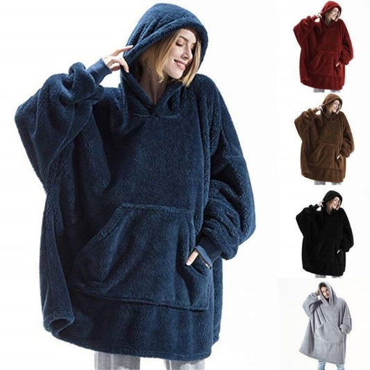 Oversized Wearable Blanket Hoodie | Ultra-Soft Sherpa Fleece | Giant Pocket & Hood
