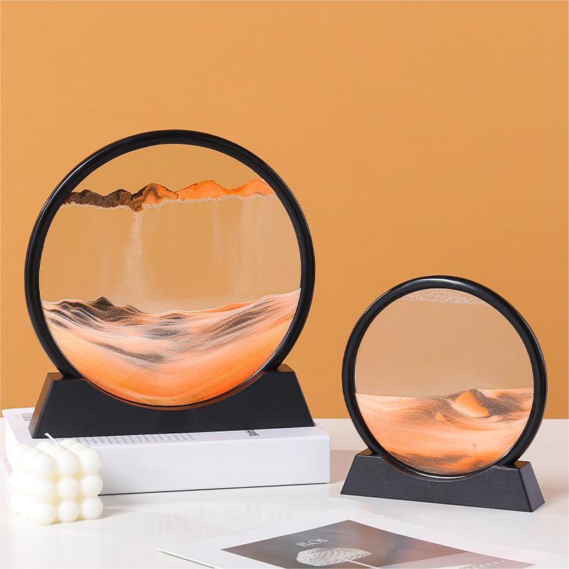 3D Moving Sand Art Frame | Dynamic Landscape Display | Stress Relief Desk Sculpture