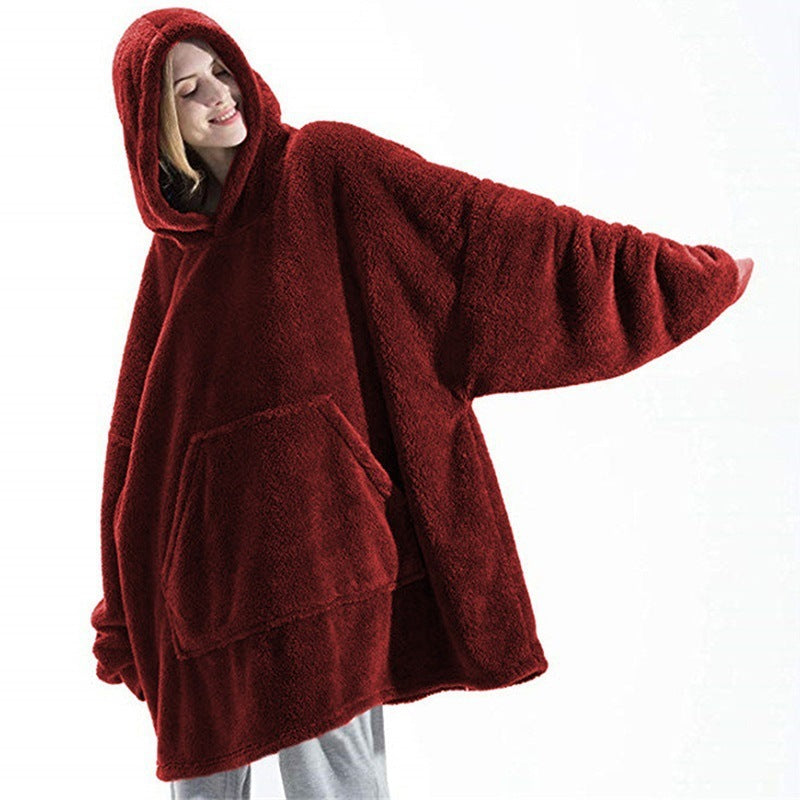 Oversized Wearable Blanket Hoodie | Ultra-Soft Sherpa Fleece | Giant Pocket & Hood