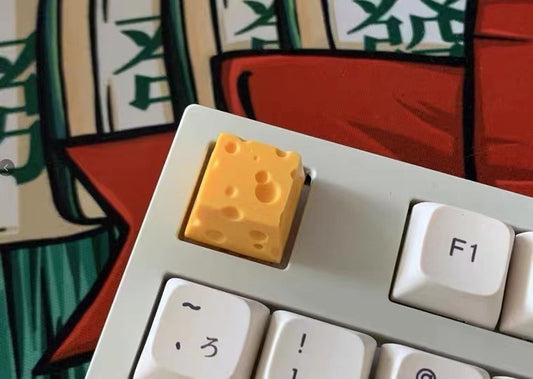 Swiss Cheese Artisan Keycap | 3D Handcrafted Resin Design | Cherry MX Stem Compatible