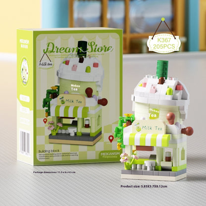 DIY Mini Building Blocks "Dream Store" | 207-Piece Micro Brick Set | Kawaii Shop Model Kit