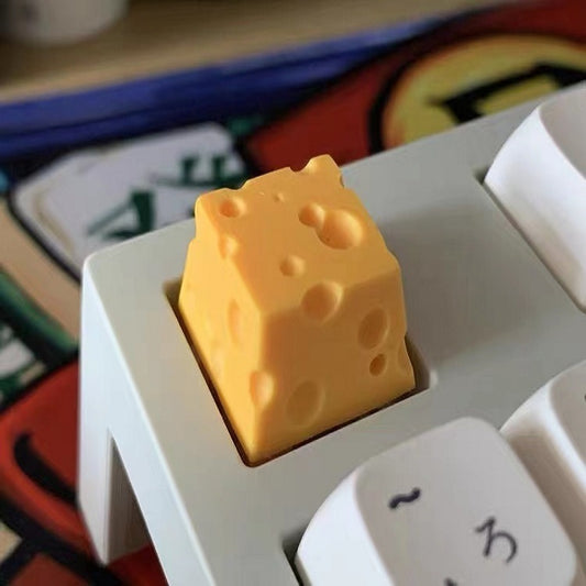 Swiss Cheese Artisan Keycap | 3D Handcrafted Resin Design | Cherry MX Stem Compatible
