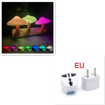 Auto Sensor Mushroom Night Light | Plug-In Light Activated | Warm White & Energy Saving