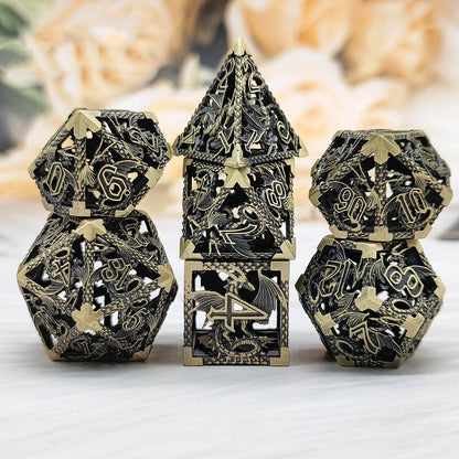 Metal  Dice Set | Hollow |  7-Piece