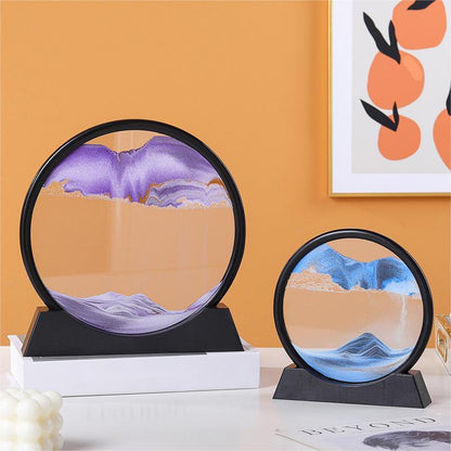 3D Moving Sand Art Frame | Dynamic Landscape Display | Stress Relief Desk Sculpture
