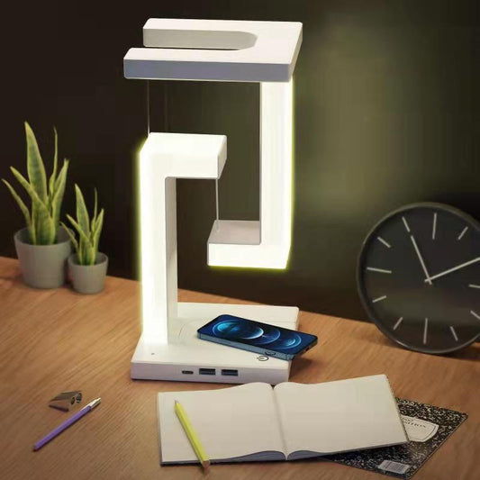 Magnetic Levitation Night Light | Wireless Phone Charger | Foldable & Eye-Protecting Desk Lamp