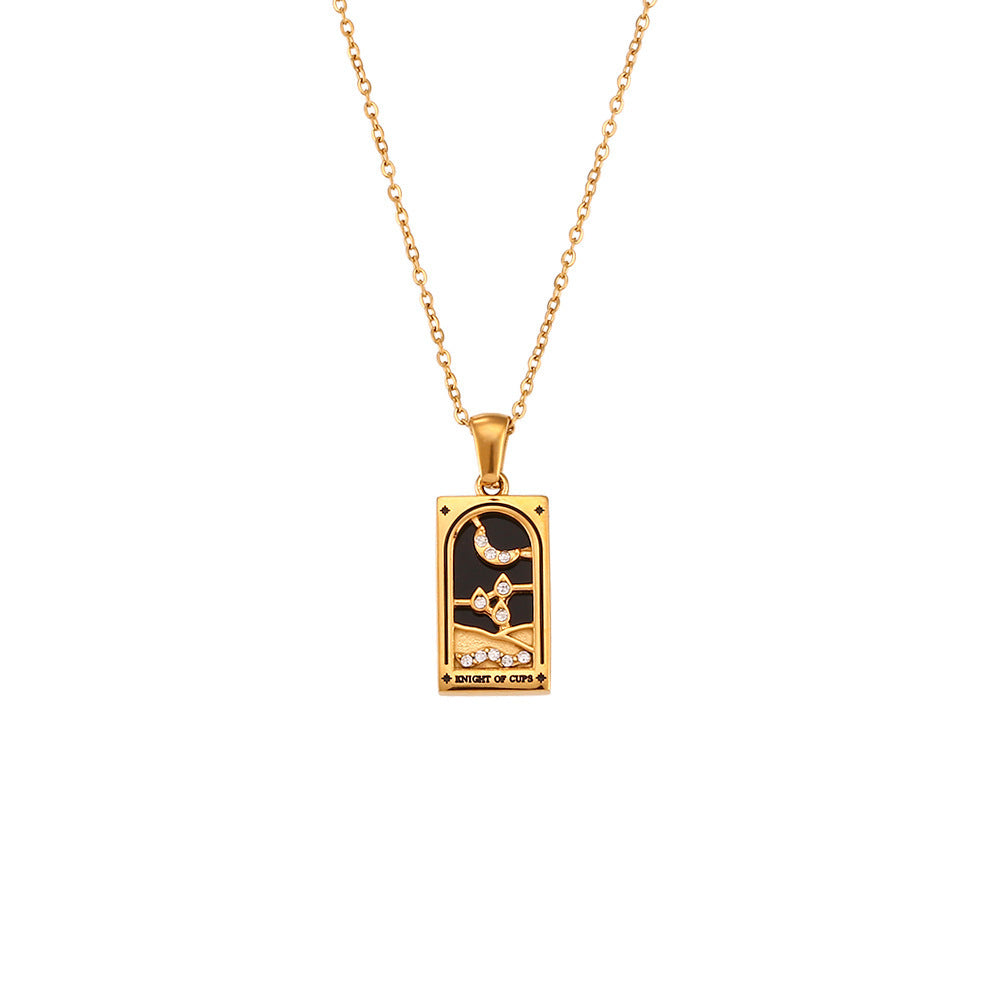 Tarot Necklace | Major Arcana Pendant | Enamel & Rhinestone Detail