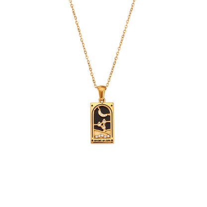 Tarot Necklace | Major Arcana Pendant | Enamel & Rhinestone Detail