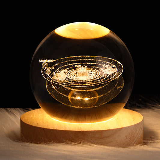Crystal Night Light | 3D Laser Engraved Design | Multiple Color Options