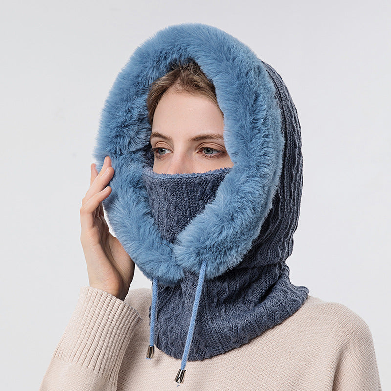 Winter Beanie Scarf Set | Dual-Layer Fleece Lining | One-Piece Ear & Face Protection