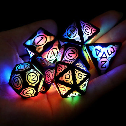 Charging Luminous Dice Set | Dynamic RGB Lighting | Type-C Charging
