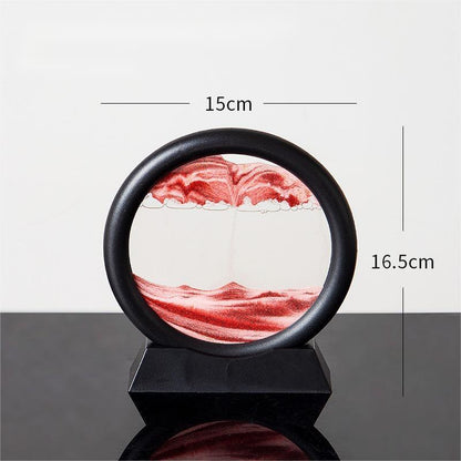 3D Moving Sand Art Frame | Dynamic Landscape Display | Stress Relief Desk Sculpture