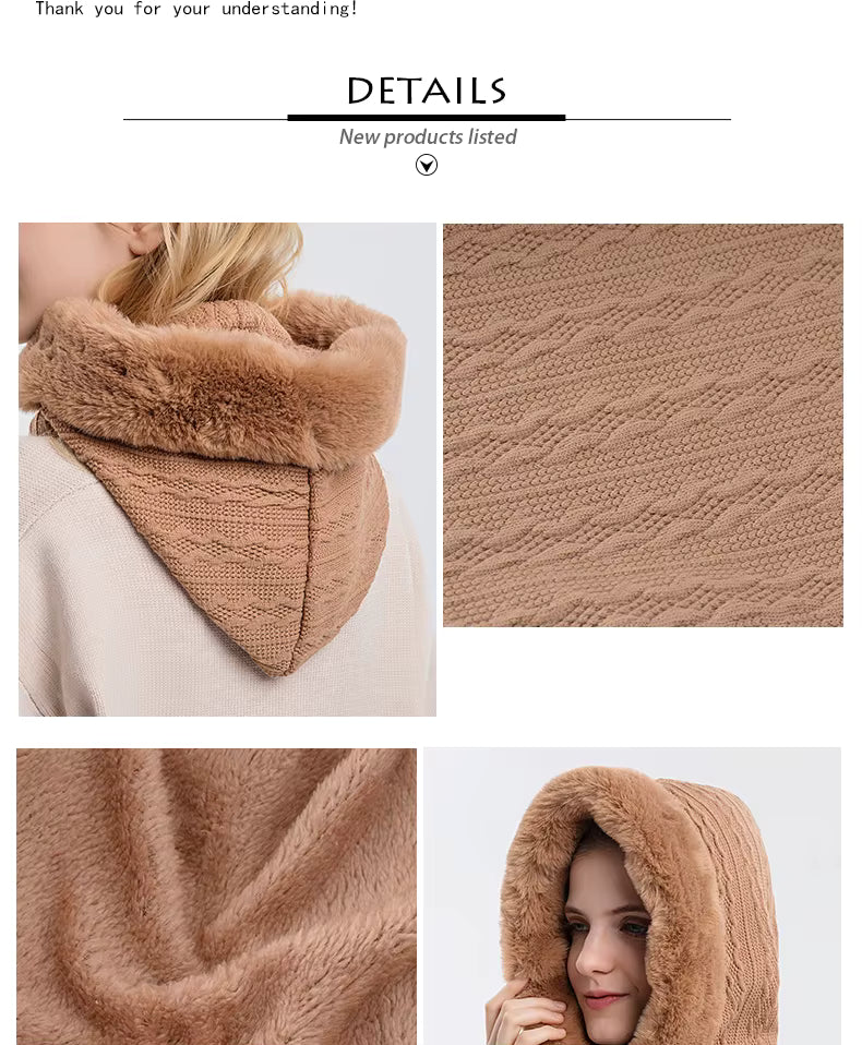 Winter Beanie Scarf Set | Dual-Layer Fleece Lining | One-Piece Ear & Face Protection